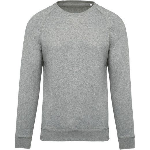 Sudadera algodón orgánico con cuello redondo y mangas raglán