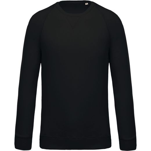 Sudadera algodón orgánico con cuello redondo y mangas raglán