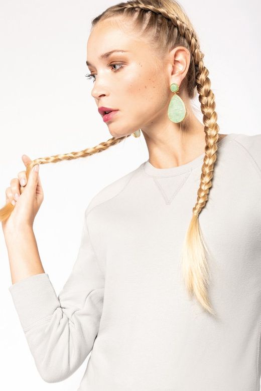 Bio-Baumwoll-Sweatshirt mit Rundhalsausschnitt und Raglanärmeln