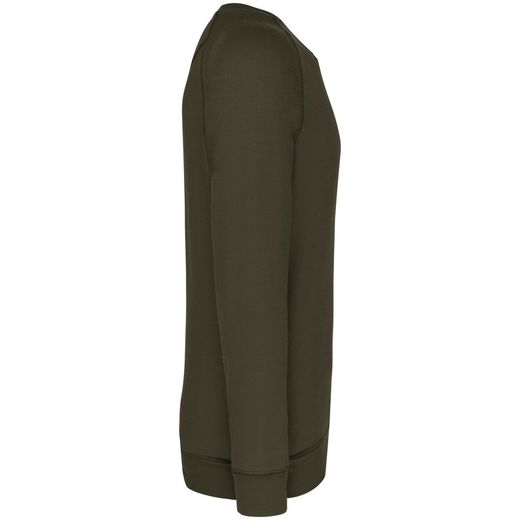 Sudadera algodón orgánico con cuello redondo y mangas raglán