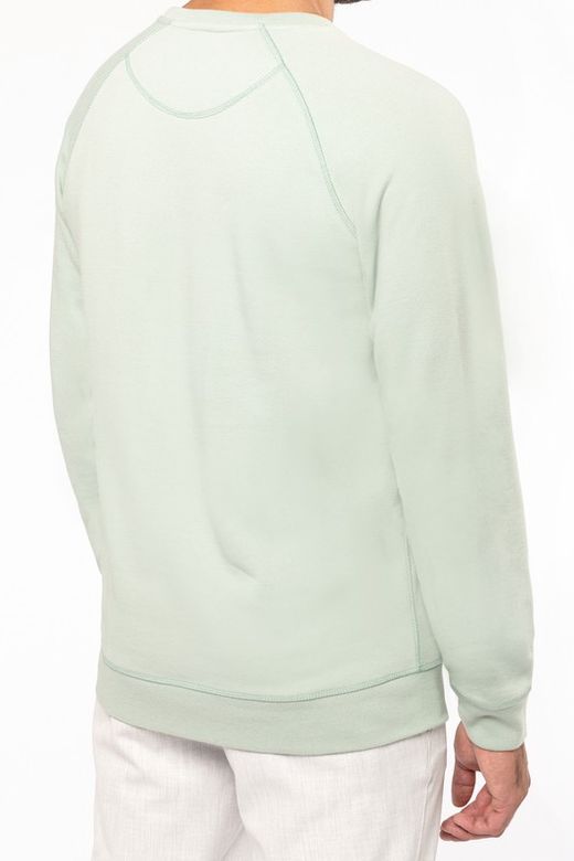 Sudadera algodón orgánico con cuello redondo y mangas raglán