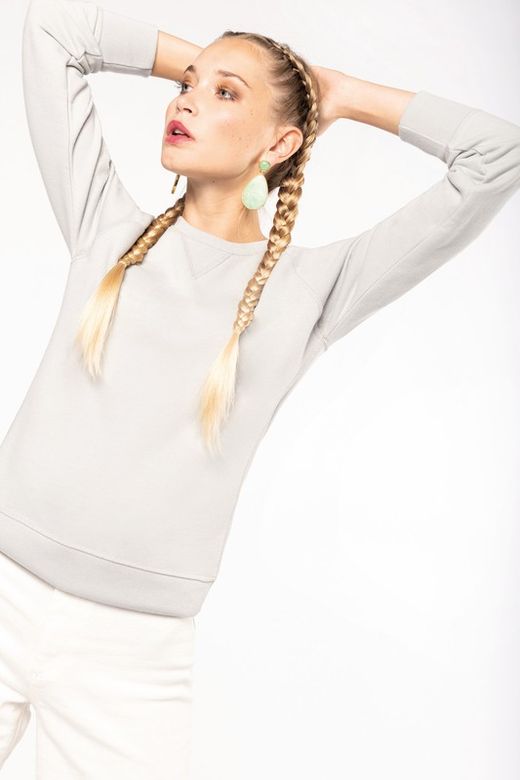 Bio-Baumwoll-Sweatshirt mit Rundhalsausschnitt und Raglanärmeln