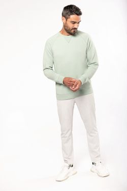 Sudadera algodón orgánico con cuello redondo y mangas raglán