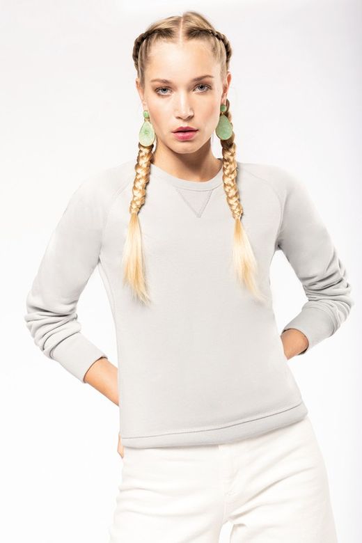 Bio-Baumwoll-Sweatshirt mit Rundhalsausschnitt und Raglanärmeln