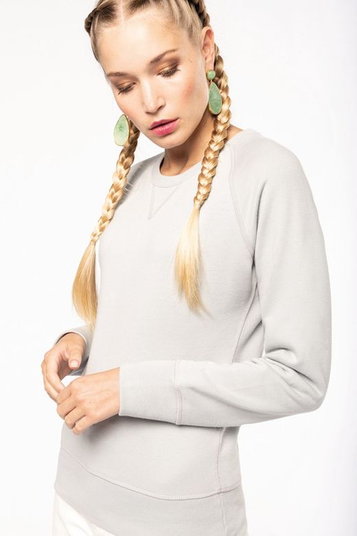 Bio-Baumwoll-Sweatshirt mit Rundhalsausschnitt und Raglanärmeln
