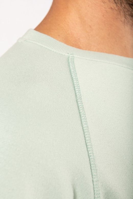 Sudadera algodón orgánico con cuello redondo y mangas raglán
