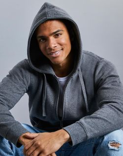 Authentisches Melange Hoodie / Zip Herren Sweatshirt
