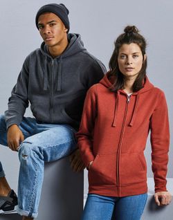 Authentische Melange Hoodie / Zip Frau