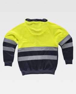 Kombiniertes AV-Sweatshirt, Kapuze, Reißverschluss, reflektierender Torso und Ärmel, Seitentaschen Yellow AV Navy