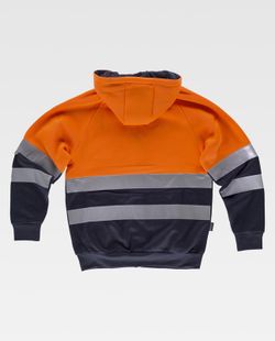 Kombiniertes AV-Sweatshirt, Kapuze, Reißverschluss, reflektierender Torso und Ärmel, Seitentaschen Orange AV Navy