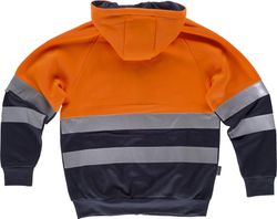Kombiniertes AV-Sweatshirt, Kapuze, Reißverschluss, reflektierender Torso und Ärmel, Seitentaschen Orange AV Navy