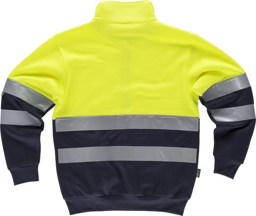 Kombiniertes AV-Sweatshirt mit Reißverschluss, reflektierendem Torso und Ärmeln, Seitentaschen Yellow AV Navy