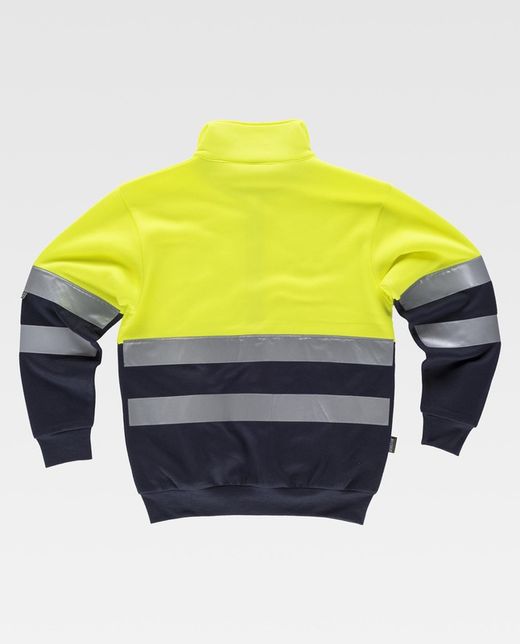 Kombiniertes AV-Sweatshirt mit Reißverschluss, reflektierendem Torso und Ärmeln, Seitentaschen Yellow AV Navy