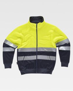 Kombiniertes AV-Sweatshirt mit Reißverschluss, reflektierendem Torso und Ärmeln, Seitentaschen Yellow AV Navy
