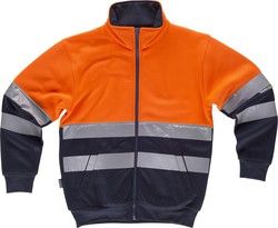 Sudadera AV combinada con cierre cremallera Naranja / Marino