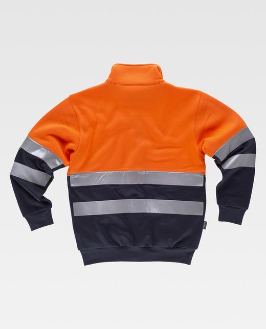 Sudadera AV combinada con cierre cremallera Naranja / Marino