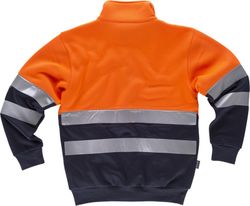 Sudadera AV combinada con cierre cremallera Naranja / Marino