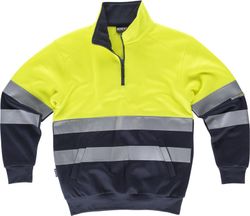 Sudadera AV combinada con media cremallera Amarillo / Marino