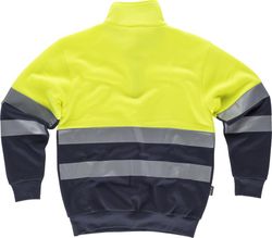 AV-Sweatshirt kombiniert mit halbem Reißverschluss, reflektierendem Torso und Ärmeln, Seitentaschen Yellow AV Navy
