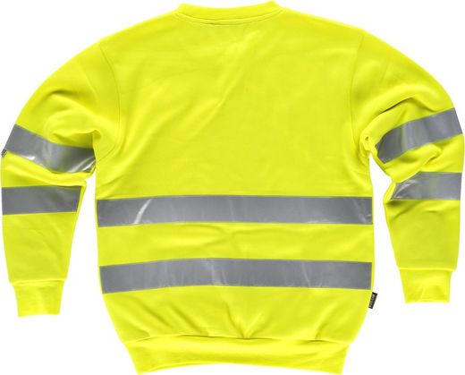 AV-Sweatshirt mit Rundhalsausschnitt und reflektierenden Bändern an Rumpf und Ärmeln Gelb AV