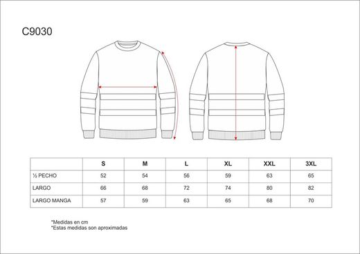 Sudadera AV cuello redondo con cintas reflectantes en torso y mangas Naranja