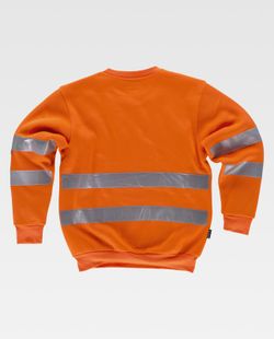 Sudadera AV cuello redondo con cintas reflectantes en torso y mangas Naranja