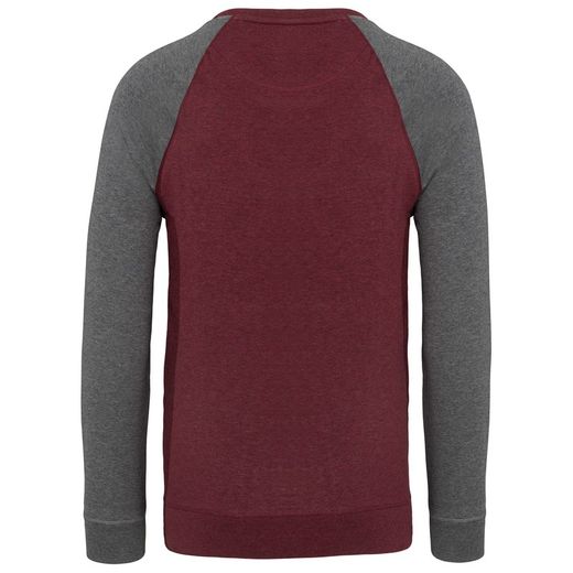 Zweifarbiges Sweatshirt aus Bio-Baumwolle Raglanärmel mit Rundhalsausschnitt für Männer
