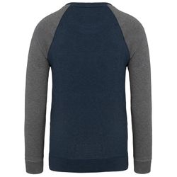 Zweifarbiges Sweatshirt aus Bio-Baumwolle Raglanärmel mit Rundhalsausschnitt für Männer