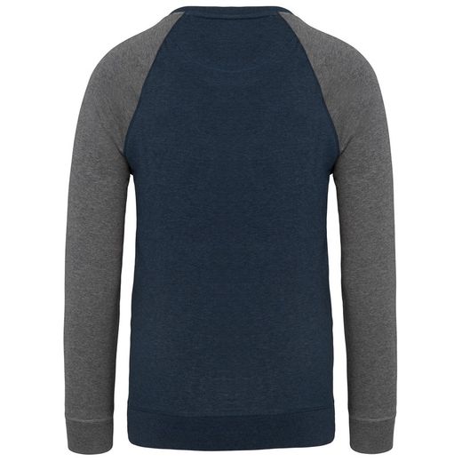 Zweifarbiges Sweatshirt aus Bio-Baumwolle Raglanärmel mit Rundhalsausschnitt für Männer