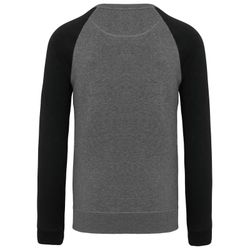 Zweifarbiges Sweatshirt aus Bio-Baumwolle Raglanärmel mit Rundhalsausschnitt für Männer