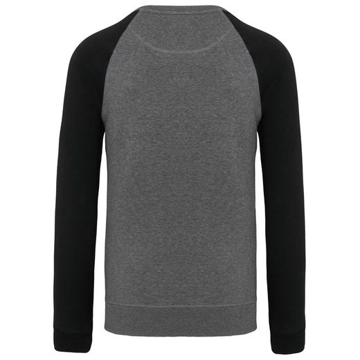 Zweifarbiges Sweatshirt aus Bio-Baumwolle Raglanärmel mit Rundhalsausschnitt für Männer