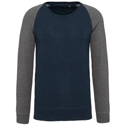 Zweifarbiges Sweatshirt aus Bio-Baumwolle Raglanärmel mit Rundhalsausschnitt für Männer