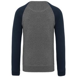Zweifarbiges Sweatshirt aus Bio-Baumwolle Raglanärmel mit Rundhalsausschnitt für Männer