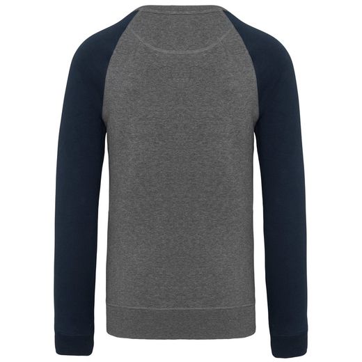 Zweifarbiges Sweatshirt aus Bio-Baumwolle Raglanärmel mit Rundhalsausschnitt für Männer