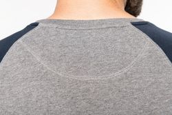 Zweifarbiges Sweatshirt aus Bio-Baumwolle Raglanärmel mit Rundhalsausschnitt für Männer