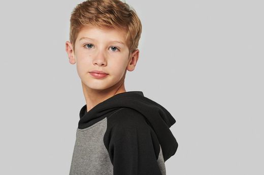 Zweifarbiger Hoodie für Jungen