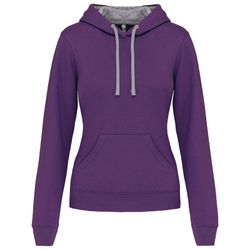 Sudadera capucha contrastada mujer