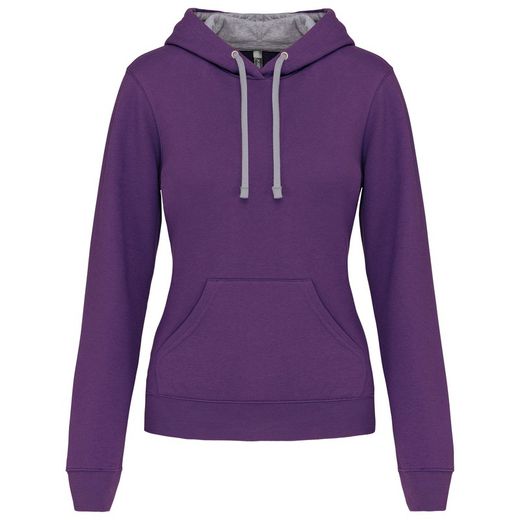 Sudadera capucha contrastada mujer