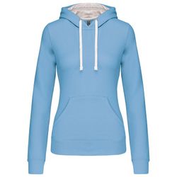 Sudadera capucha contrastada mujer