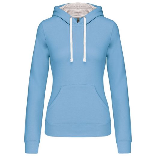 Sudadera capucha contrastada mujer