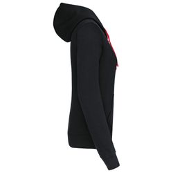 Sudadera capucha contrastada mujer