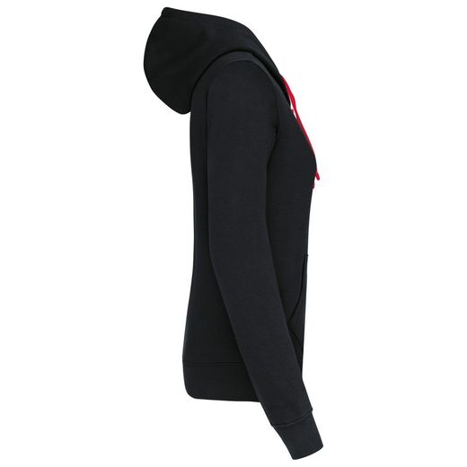 Sudadera capucha contrastada mujer