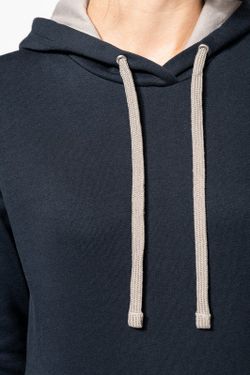 Sudadera capucha contrastada mujer