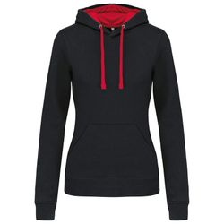 Sudadera capucha contrastada mujer