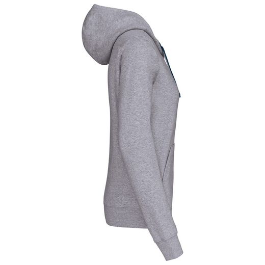 Sudadera capucha contrastada mujer