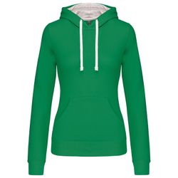 Sudadera capucha contrastada mujer