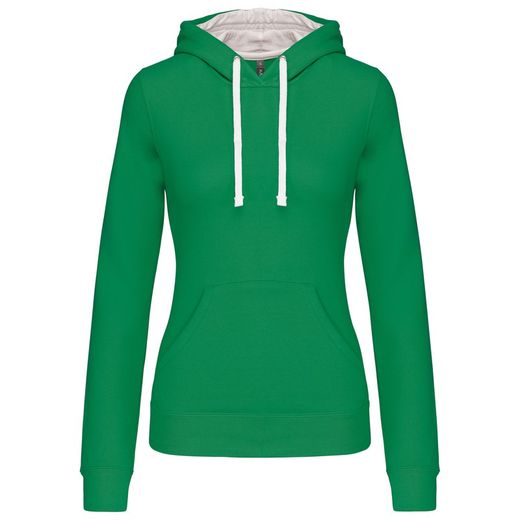 Sudadera capucha contrastada mujer