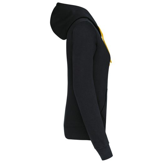 Sudadera capucha contrastada mujer