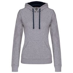 Sudadera capucha contrastada mujer