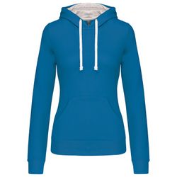 Sudadera capucha contrastada mujer